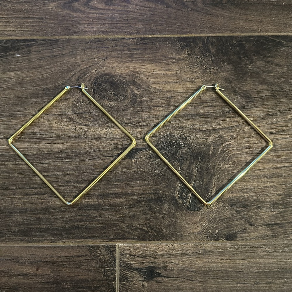Uncommon James Gold Square Hoop Earrings